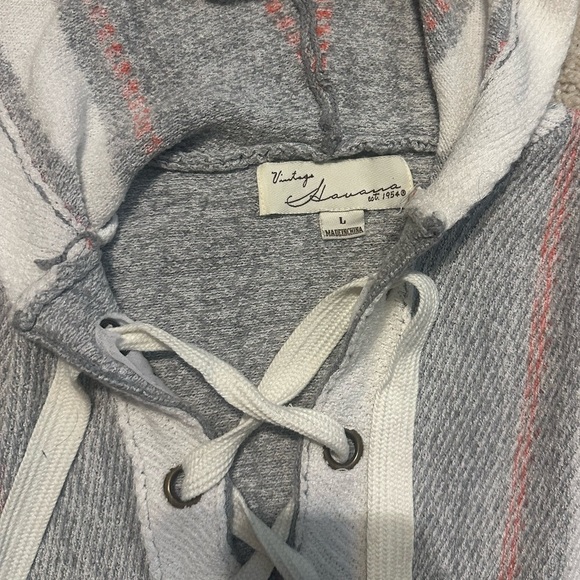 Vintage Havana size large women’s nwot hippie hoodie grey stripes - Picture 6 of 6